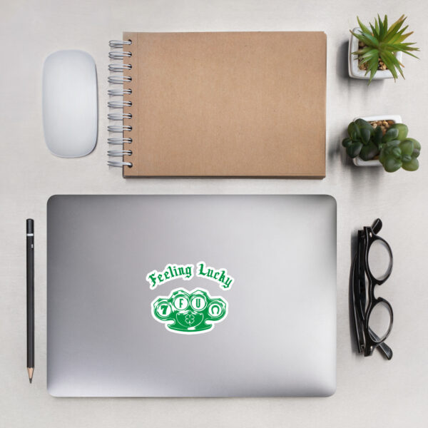 Feeling Lucky Brass Knuckles Sticker adds a bold and stylish touch to your laptop.